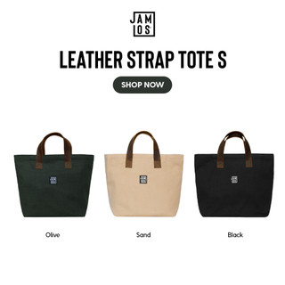 Jamlos Leather Strap Tote S - Túi tote vải canvas quai da bò sáp cỡ nhỏ