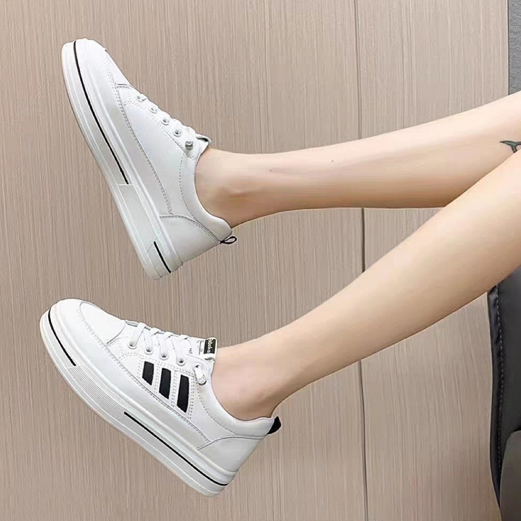 Giày thể thao nữ không buộc dây Raboka 2, Giày nữ sneaker đế độn 3-4 phân, dây thun co dãn