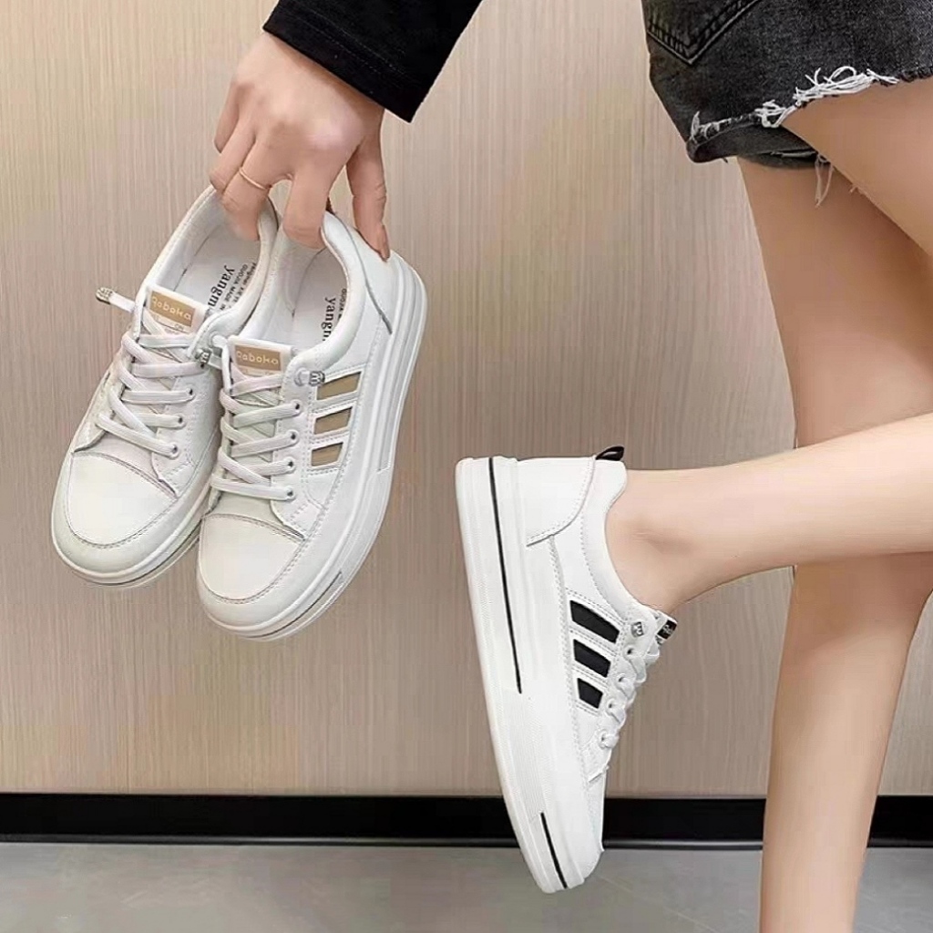 Giày thể thao nữ không buộc dây Raboka 2, Giày nữ sneaker đế độn 3-4 phân, dây thun co dãn