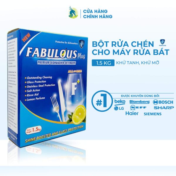 Bột rửa chén, bát Organic cho máy rửa bát không mùi sạch bóng Fabulous Power