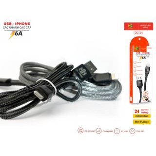 Dây cáp bọc cước chắc chắn - USB -L - DÀI 1.5 M - MODEL : DC-24 chống rối, an toàn Bảo hành 2 năm HH