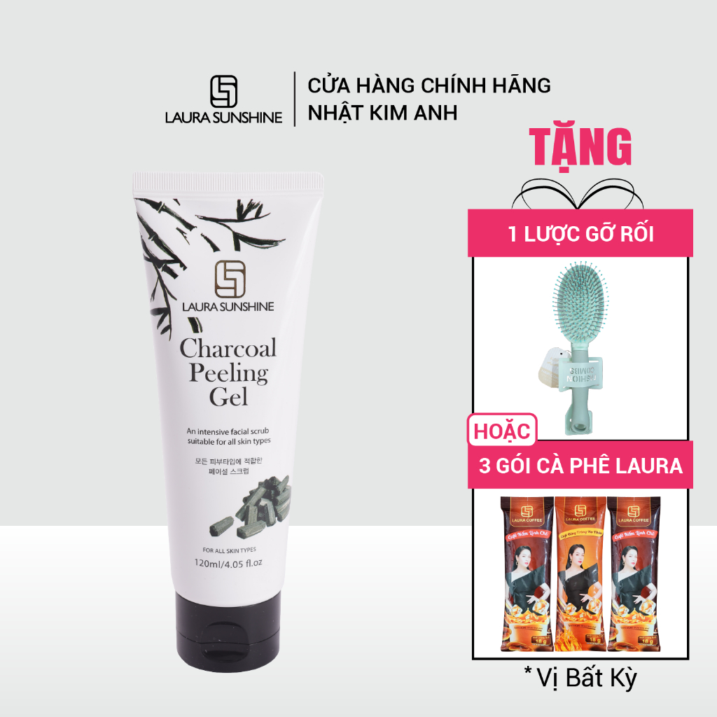 Tẩy tế bào chết từ than hoạt tính Nhật Kim Anh Laura Sunshine Charcoal Peeling Gel 120ml
