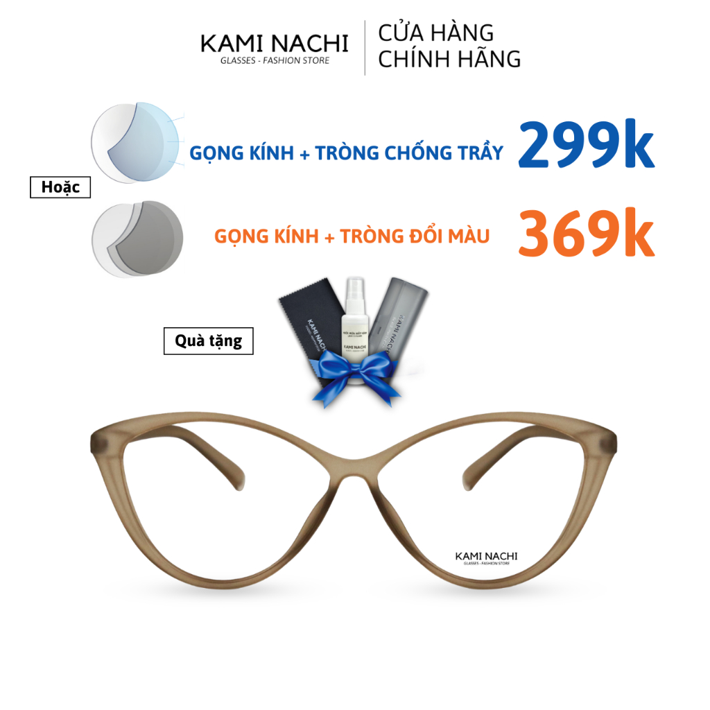 [COMBO Gọng + Tròng] Gọng kính mới Xuân Hè KAMI NACHI T7212, chất liệu nhựa Acetate - Phiên bản G.O T7212