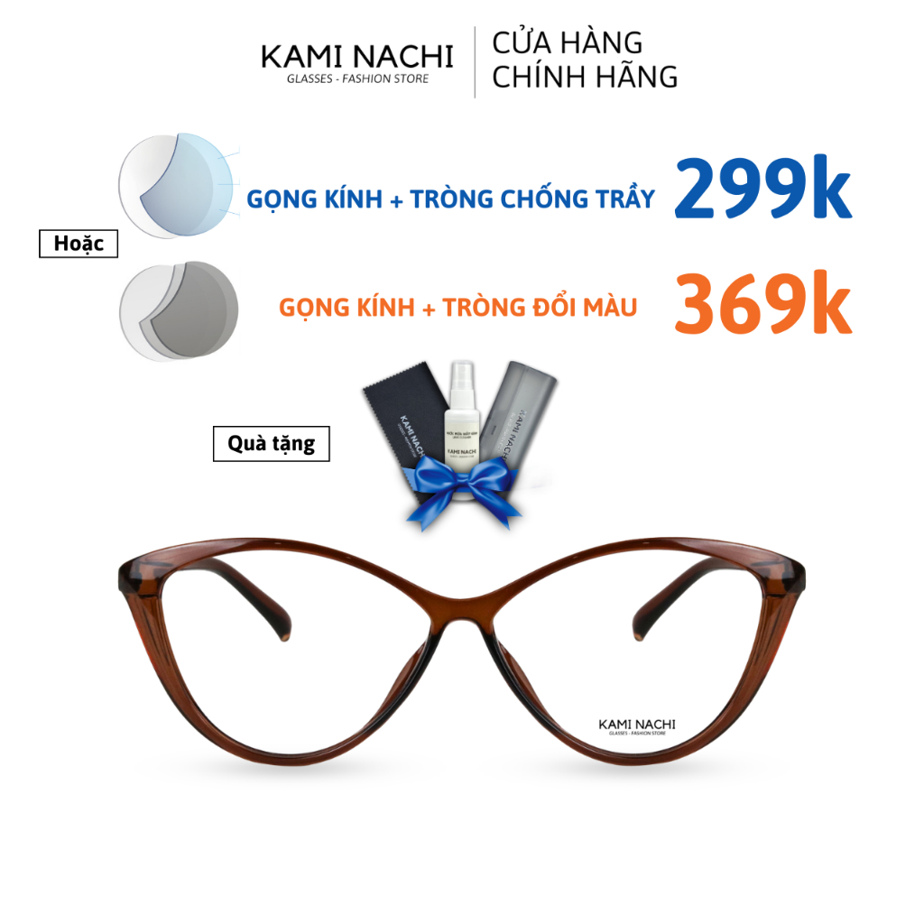 [COMBO Gọng + Tròng] Gọng kính mới Xuân Hè KAMI NACHI T7212, chất liệu nhựa Acetate - Phiên bản G.O T7212