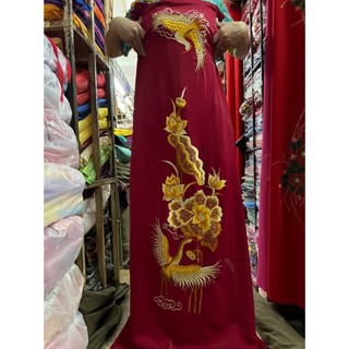 Vải Lụa Ý thêu tay kỹ may Áo Dài