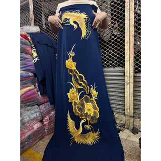 Vải Lụa Ý thêu tay kỹ may Áo Dài