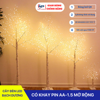  Đèn led trang trí hình cây Bạch Dương decor phòng trang tri tết 2025 noel quán Coffee siêu lung linh,nhiều kích thước 