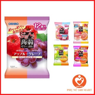 Thạch trái cây Orihiro nhiều vị 240g (20g x 12), Kẹo dẻo trái cây Nhật Bản [DATE T12/2024]