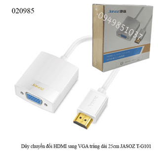 Dây chuyển đổi HDMI to VGA trắng dài 25cm JASOZ T-G101 (có chíp sét) chính hãng