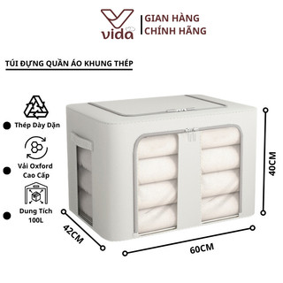 Túi đựng quần áo 100l khung thép, vải oxford cao cấp, dày dặn, gấp gọn tiện lợi, bền đẹp sp41233426