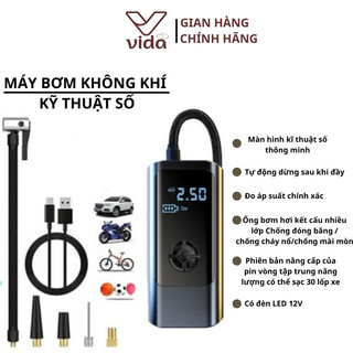 Bơm Xe Ô Tô, Xe Máy Xe Đạp Công Suất 100W-120W Máy Bơm Lốp Bánh Xe Di Động Không Dây SP41233096