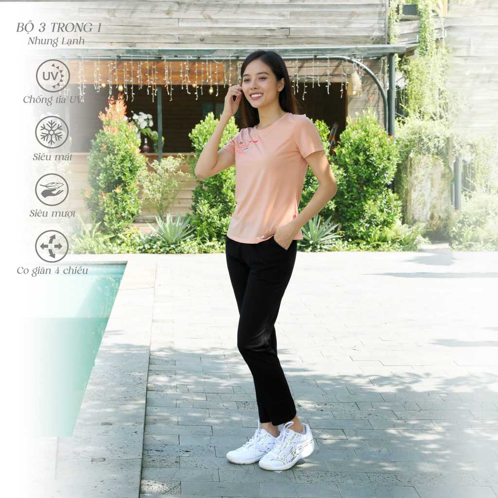 Đồ Bộ Nữ Kiểu Quần Dài Tay Ngắn Chất Nhung Lạnh 153p 6003 PALTAL