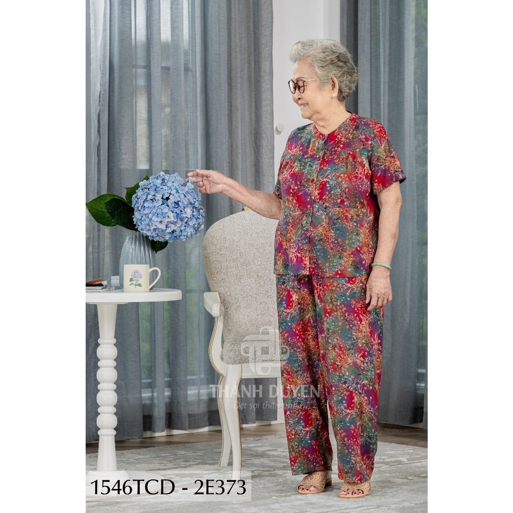 Đồ bộ Tole bà mặc nhà Thành Duyên bông, tay con có 2 túi áo, quần dài, không rút, thoáng mát- 1546TCD (12-23)