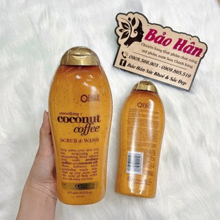 Sữa tắm tẩy tế bào chết ogx coconut coffee - 577ml