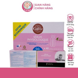 Nước muối sinh lý hồng Gifrer - Physiologique Pháp - Hộp 40 ống