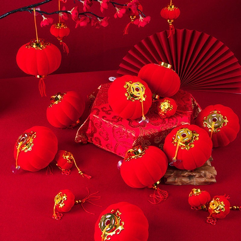 Đèn Lồng Nhung Đỏ Hàng Loại Đẹp Trang Trí Nhà Cửa, Lễ Hội, Tết Nguyên Đán - Baoming decor