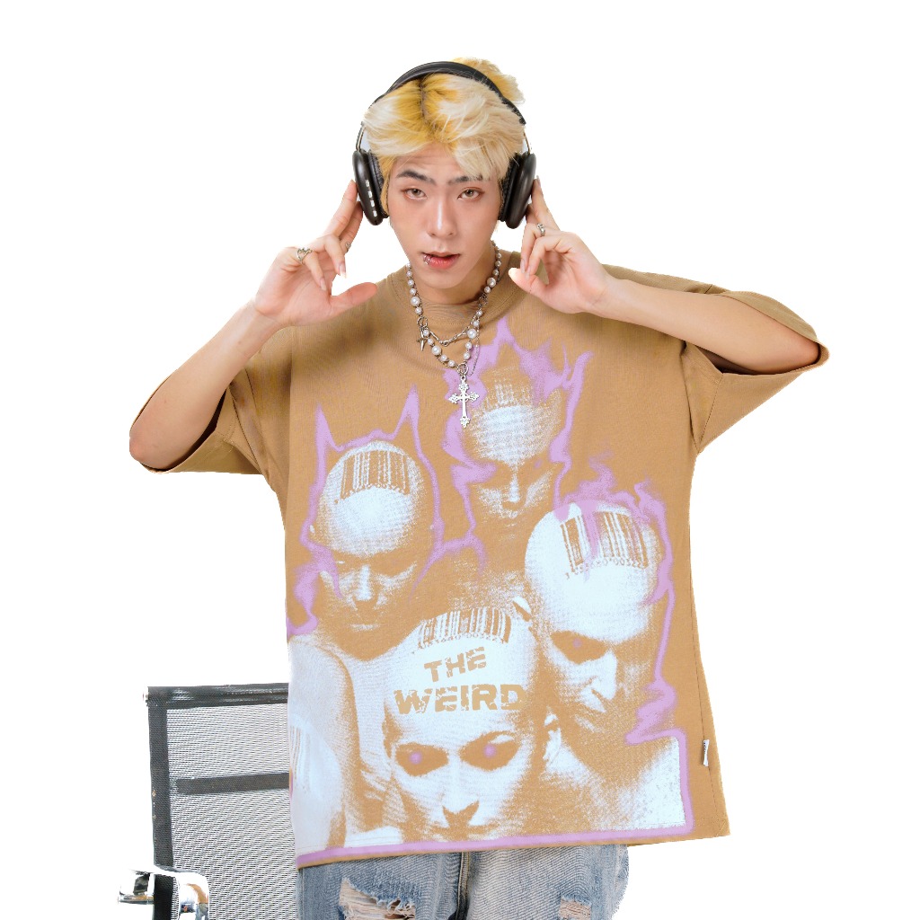 LOCAL BRAND Áo thun The Weird Phong Cách Unisex Form Rộng ATK827