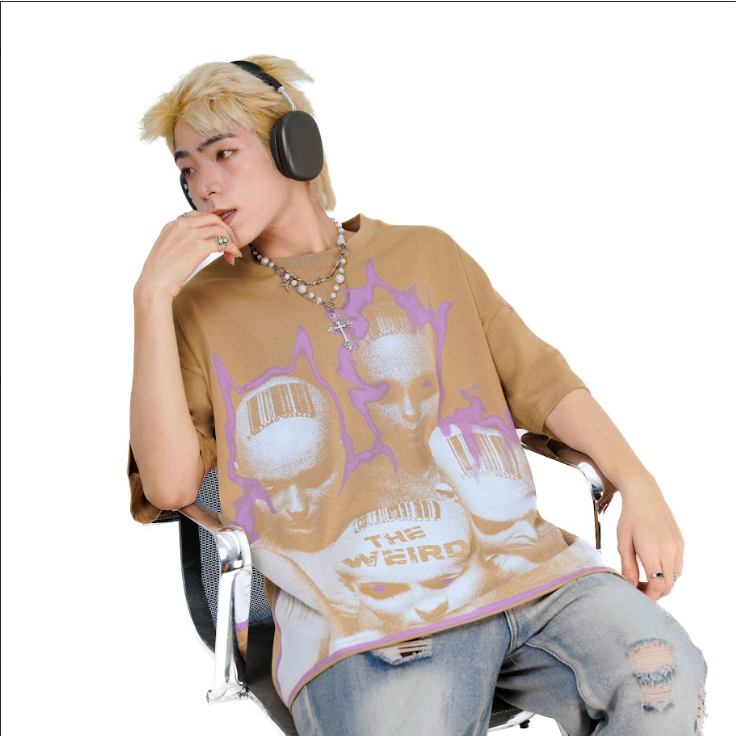 LOCAL BRAND Áo thun The Weird Phong Cách Unisex Form Rộng ATK827