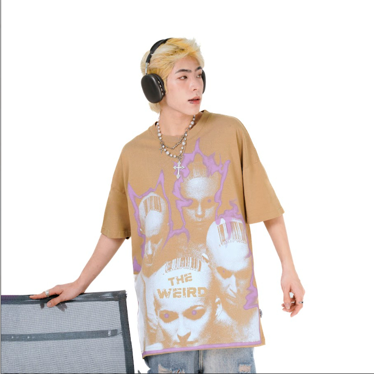 LOCAL BRAND Áo thun The Weird Phong Cách Unisex Form Rộng ATK827