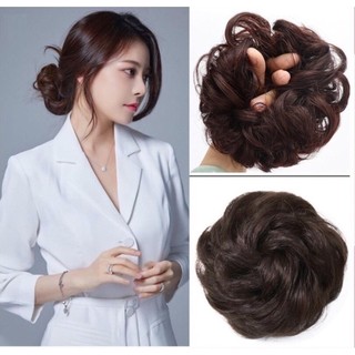 Tóc giả nữ cao cấp búi xoăn hàng loại to dày dặn TGNBU03 Tóc giả búi tròn cao phong cách hàn quốc Tóc giả nữ đẹp