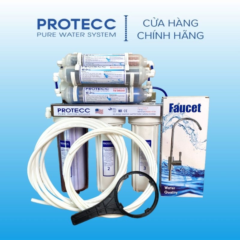 Máy Lọc Nước Nano 9 Cấp Lọc PROTECC Chính Hãng - Lọc Nước Uống Trực Tiếp Không Dùng Điện, Nước Thải