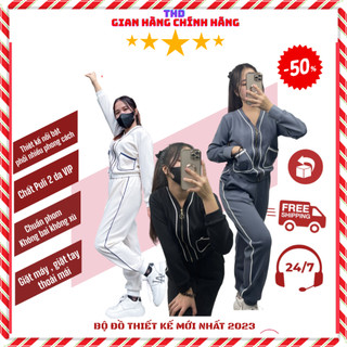 Bộ đồ thể thao nữ MÀU ĐEN - thiết kế thu đông mới nhất 2023