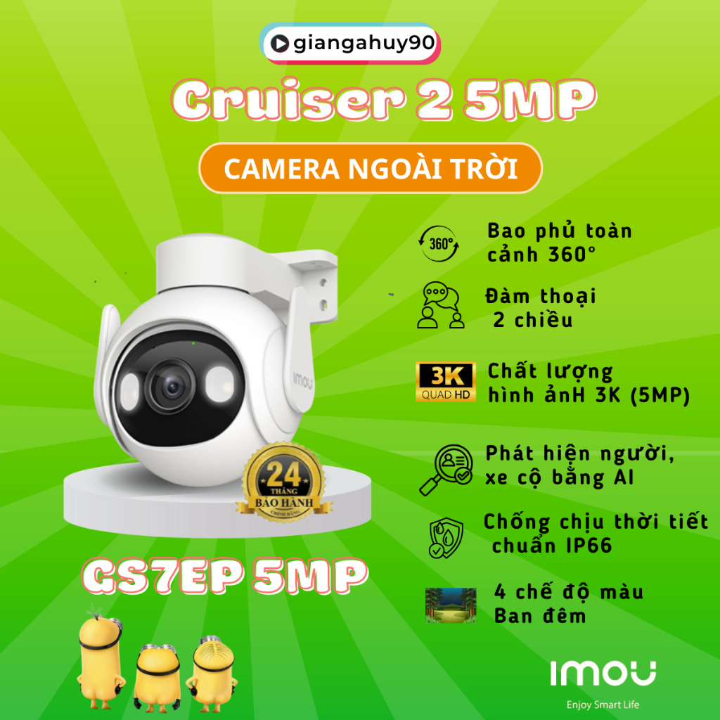 IPC-GS7EP-5M0WE Camera Imoi Cruiser 2 độ phân giải 3K/5Mp, thu âm giọng nói, đàm thoại 2 chiều, phát