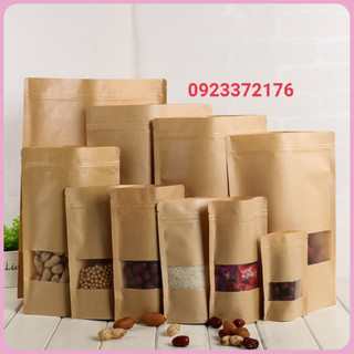 Túi zip giấy kraft nâu/túi zip đựng thực phẩm nhiều size