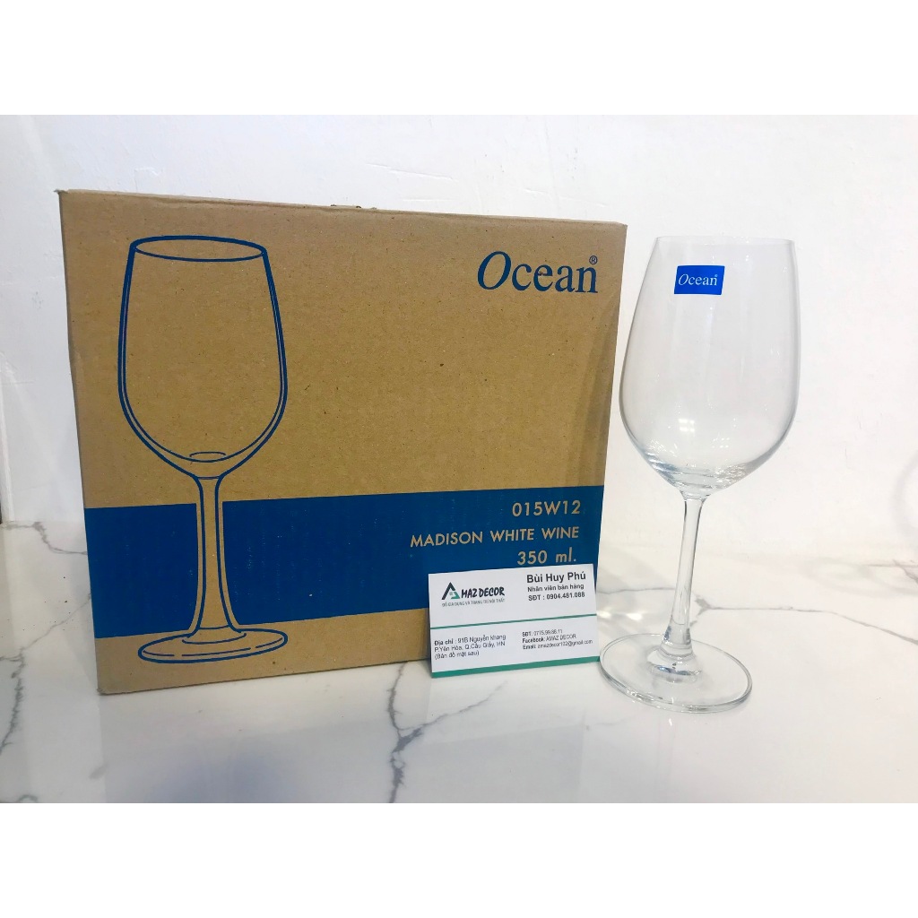 Bộ 6 ly rượu vang thủy tinh thái lan Ocean Sante Bordeaux dung tích 350ml 15W12 đẹp sang trọng