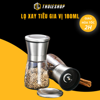 Dụng Cụ Xay Tiêu, Gia Vị Cầm Tay Bằng Inox Cao Cấp 180ml Tholeshop 7447