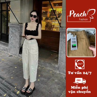 Quần baggy nữ chất kaki mềm đứng form không nhàu, Quần tây nữ cạp cao ôm eo tôn dáng