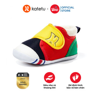Giày tập đi cho bé Katetu có đế bảo vệ vòm chân, siêu nhẹ, thoáng khí, ngăn mùi, khóa velcro tiện lợi