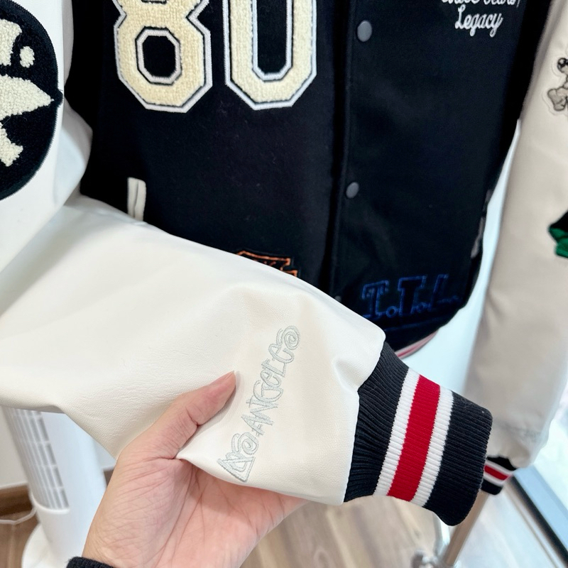 ⚡️ - Áo Khoác Stussy x Denim Tears X Our Legacy TTL Varsity Jacket Logo Thêu, Áo bomber jacket Stussy
