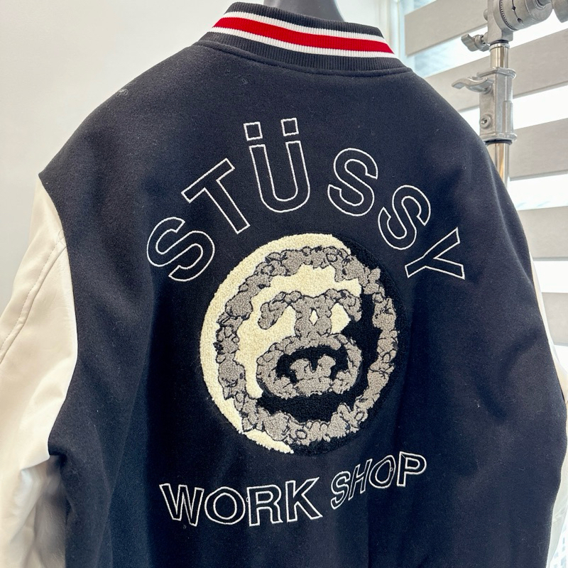 ⚡️ - Áo Khoác Stussy x Denim Tears X Our Legacy TTL Varsity Jacket Logo Thêu, Áo bomber jacket Stussy