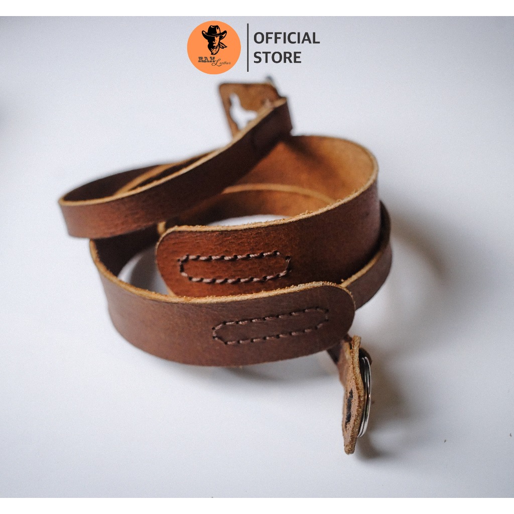 Dây máy ảnh da bò thật cho Sony, Fujifilm, Canon, Nikon - RAM Leather A6 mộc