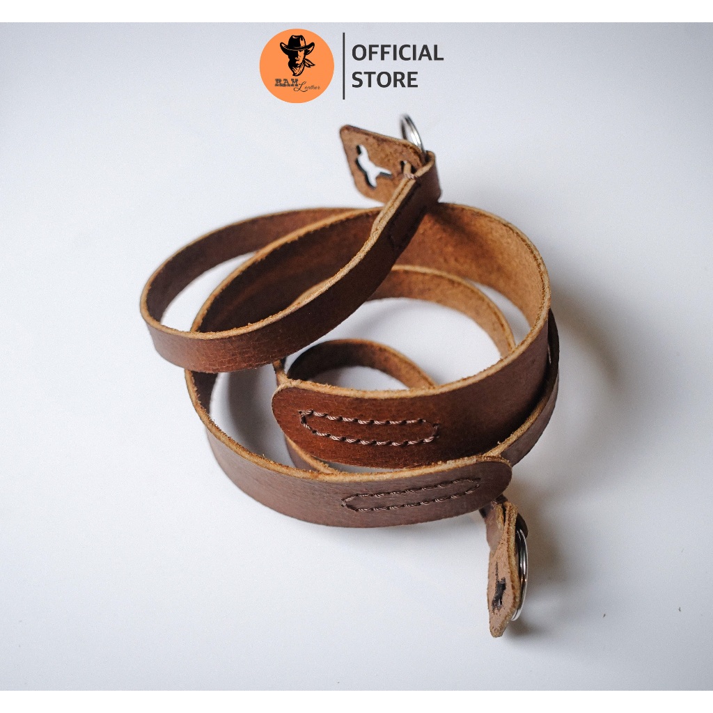 Dây máy ảnh da bò thật cho Sony, Fujifilm, Canon, Nikon - RAM Leather A6 mộc