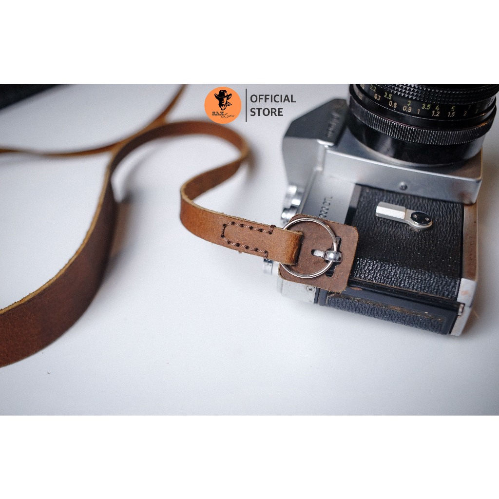 Dây máy ảnh da bò thật cho Sony, Fujifilm, Canon, Nikon - RAM Leather A6 mộc