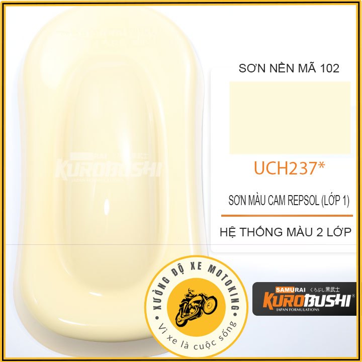 Sơn Xịt Samurai UCH237 – Màu Cam Repsol Đậm – Sơn Xe Máy, Nhựa, Kim Loại – Bền Màu, Chống Trầy