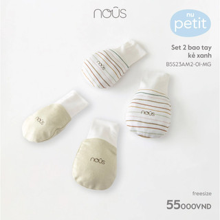 [FULL] Set 2 phụ kiện sơ sinh Nous - Bao tay Nous - Bao chân Nous - Mũ Nous (newborn / sơ sinh / NB)