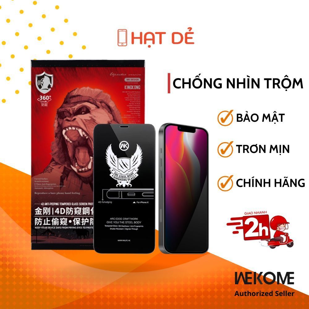 Kính Cường Lực KingKong Chống Nhìn Trộm Dành Cho iphone 7Plus/8Plus/X/Xs Max/11 Pro Max/12 Pro Max/13/13 Pro/13 Pro Max