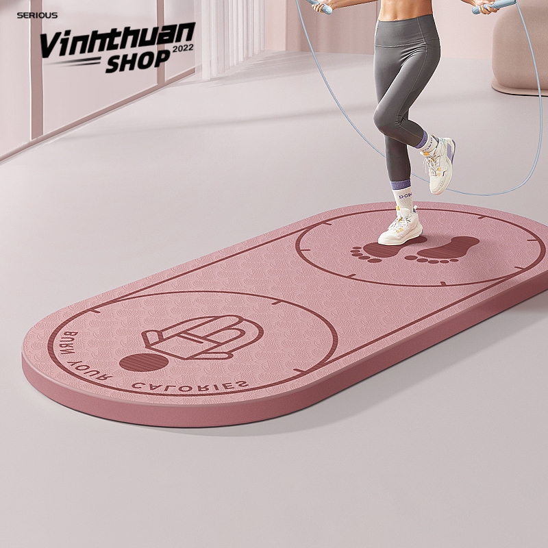 TPE Jump Rope Mat Cách âm nhiệt Trang chủ Yoga Thảm tập thể dục hấp thụ sốc Thảm Tập Yoga Định Tuyến 4mm Cao Su PU Cao C