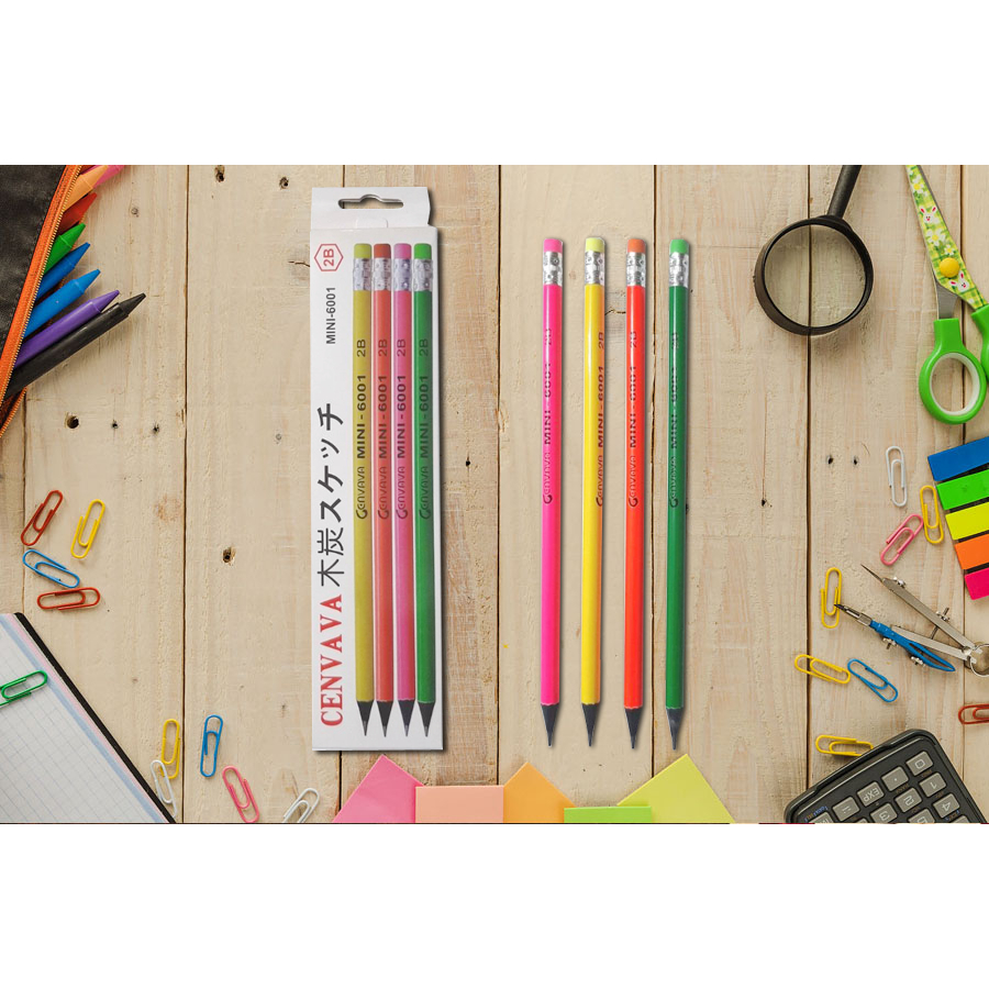 Bút chì Cenvava Mini 6001 Neon 2B
