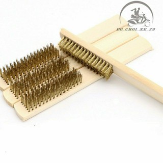 Bàn chải cán gỗ vệ sinh xe, máy móc chà gỉ sét