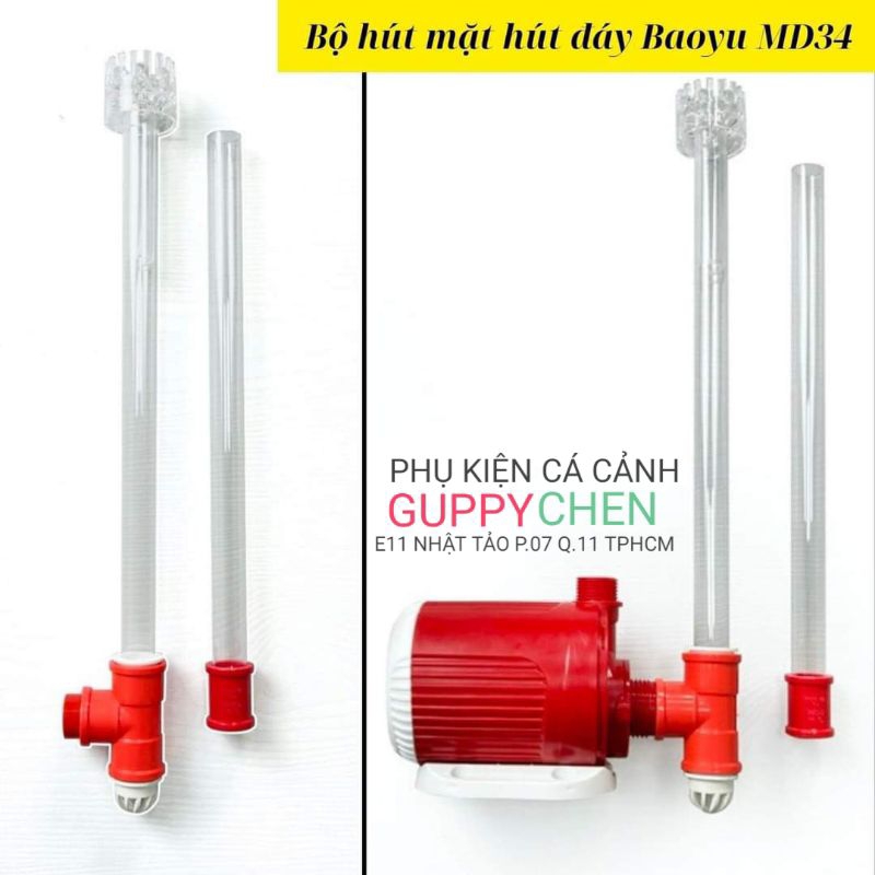 Bộ hút mặt đáy baoyu MD34 MD27 dùng cho hồ cá