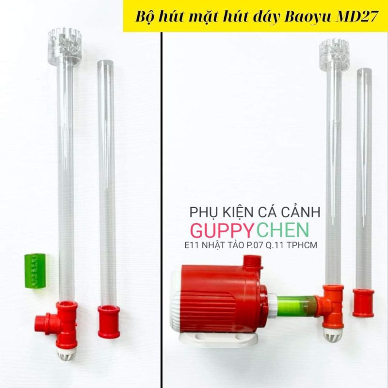 Bộ hút mặt đáy baoyu MD34 MD27 dùng cho hồ cá