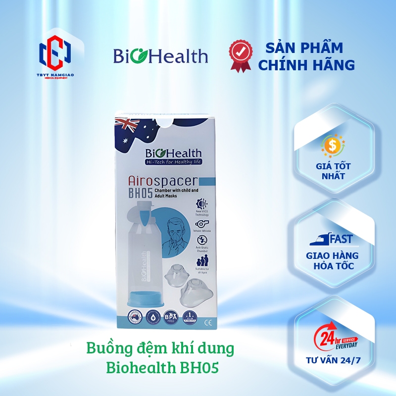 Buồng đệm khí dung Baby haler BIOHEALTH BH05 buồng hít hen suyễn - có Van 2 chiều