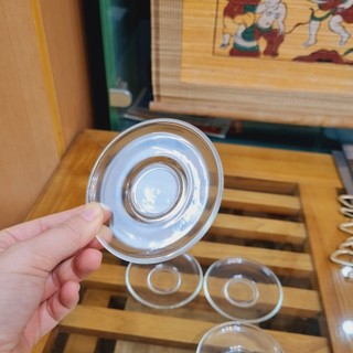 Combo 6 đĩa kê chén trà thủy tinh