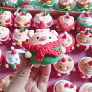 Hoa đất sét handmade| quà tặng giáng sinh| Heo giáng sinh