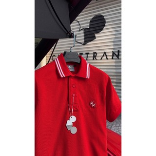 POLO CỔ SỌC SS trắng, đỏ - ÁO POLO basic vải dày CHUỘT TRẮNG