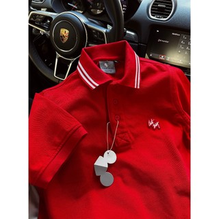 POLO CỔ SỌC SS trắng, đỏ - ÁO POLO basic vải dày CHUỘT TRẮNG